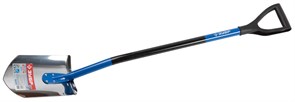 Лопата штыковая Зубр из нержавеющей стали, 280x190x1200мм, с черенком и пластиковой ручкой