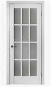 Дверь межкомнатная (полотно) 242, ДПО 80, МДФ, отделка ПВХ, остекленная, белый матовый