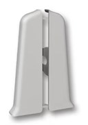 Заглушка для плинтуса напольного Деконика, ПВХ, 70мм, светло-серый 002, набор 2шт.