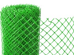 Сетка садовая, ячейка 25x25мм, высота 1.2м, пластиковая, зеленая, в рулоне 20м, на метраж