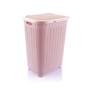 Корзина для белья Вязанный узор Дунья, 50л, пластиковая, пепельно-розовый