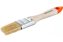 Кисть малярная плоская Шабашка, 1"/25мм, деревянная ручка, натуральная щетина