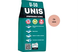 Затирка цементная UNIS U-50, для узких швов до 6мм, армированная, 1.5кг, цвет какао