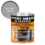 Грунт-эмаль по ржавчине DALI 3в1, 0.75л, серый RAL 7004, полуглянцевая 8482