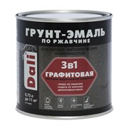 Грунт-эмаль по ржавчине DALI 3в1, 0.75л, серый, полуглянцевая, графитовая 70025