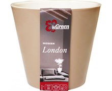 Горшок для цветов London ING6204МШОК, 1.6л, диаметр 16см, со вставкой, пластиковый, молочный шоколад