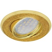 Светильник встраиваемый Ecola DL39 MR16 GU5.3, 23x88мм, поворотный, литой, круг со стеклом, золотой блеск/золото, FY1614EFY