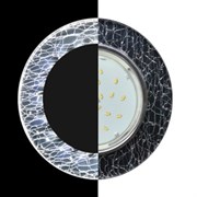 Светильник встраиваемый Ecola GX53 5310 Н4, 38x126мм, круг со стеклом, зеркальный, хром-черный