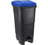 Бак для мусора М2399, 85л, с крышкой, с педалью, на колесах, синий