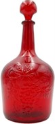 Бутыль для вина Фуфырь, со стеклянной крышкой, 3л, красная, стеклянная