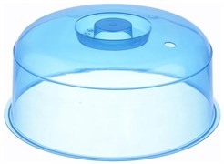Крышка для СВЧ М1415, диаметр 245мм, пластиковая, синяя прозрачная