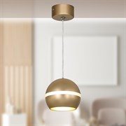 Светильник подвесной ЭРА PL21 GD, диаметр 90мм, 15Вт, цоколь GХ53, цилиндр, золотой