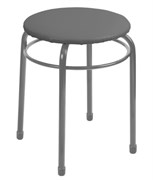 Табурет Ника Макси, круглое сиденье 37см, г/п до 150 кг, сталь/винилискожа, серый
