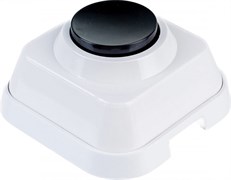 Кнопка звонка Schneider Electric А1-0.4-011, белая, с черной кнопкой, с монтажной пластиной, пластиковая