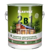 Покрытие защитно-декоративное (антисептик) Акватекс 2 в 1 для дерева, 2.7л,тик, полуматовое 13184