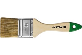 Кисть плоская  50мм, смешанная щетина, STAYER LASUR-STANDARD, деревянная ручка 14743