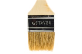 Кисть плоская  63мм, натуральная щетина, STAYER UNIVERSAL-STANDARD, деревянная ручка 1574