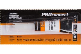 Клей секундный ProConnect 61-0910, 3г, универсальный, прозрачный, гель, поштучно 74316