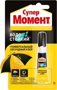Клей секундный Супер Момент, 3г, водостойкий, универсальный, прозрачный 20727