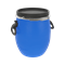 Бочка "S", 20л, со стяжным обручем и с уплотнителем, с ручками, пищевой пластик, синий 14611