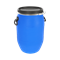 Бочка "S", 65л, со стяжным обручем и с уплотнителем, с ручками, пищевой пластик, синий 8080