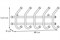 Вешалка настенная ЗМИ ВН24К Норма 5, 80х165х480мм, 5 крючков, стальная, коричневая 18761