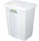 Корзина для белья Dunya Plastik 05001, 50л, 435х360х555мм, пластиковая, белый, откидная крышка 82135