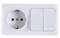Блок комбинированный UNIVersal Олимп О0033 (двухклавишный выключатель + розетка), накладной, белый, горизональный 64454