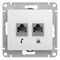 Розетка телефонная + компьютерная Systeme Electric GLOSSA GSL000185, двухместная, встраиваемая, RJ45 + RJ11, белый 21725 - фото 106673