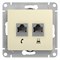 Розетка телефонная + компьютерная Systeme Electric GLOSSA GSL000285, двухместная, встраиваемая, RJ45 + RJ11, бежевый 21724 - фото 106674