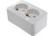 Розетка SYSTEM ELECTRIC Blanca BLNRA010211, двухместная, накладная, белая, с заземлением 41393