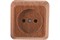 Розетка UNIVersal Олимп, одноместная, накладная, бук, без заземления 34058