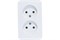 Розетка SYSTEM ELECTRIC Blanca ВLNRA000211, двухместная, встраиваемая, белая, без заземления 41394