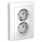 Розетка SYSTEM ELECTRIC Blanca ВLNRS001021, двухместная, встраиваемая, белая, с заземлением 41402 - фото 107099