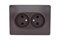 Розетка SYSTEM ELECTRIC Glossa GSL000820, двухместная, встраиваемая, шоколад, без заземления 32635