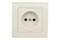 Розетка UNIVersal Бриллиант 7948806, одноместная, встраиваемая, слоновая кость, без заземления 21738