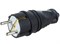Вилка прямая NE-AD 4001, 2P+PE, 16А, 220-240В, IP44, с заземлением, каучук, черная 54423 - фото 107525