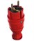 Вилка прямая ЭРА V8-RED-IP44 Б0044547, 16А, 250В, IP44, с заземлением, каучук, красная 67607 - фото 107612