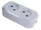 Колодка для удлинителя UNIVersal E202, двухместная, 10А, 220-230В, IP20, без заземления, АВС-пластик, белая 4084 - фото 110508