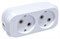 Колодка для удлинителя UNIVersal E202, двухместная, 10А, 220-230В, IP20, без заземления, АВС-пластик, белая 4084