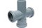 Крестовина одноплоскостная для внутренней канализации,  50/50/50, 87 градусов, полипропиленовая, серая 1324