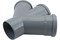 Крестовина одноплоскостная для внутренней канализации, 110/110/110, 45 градусов, полипропиленовая, серая 4927