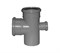 Крестовина одноплоскостная для внутренней канализации, 110/110/50, 87 градусов, полипропиленовая, серая 12757
