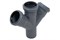 Крестовина одноплоскостная для внутренней канализации, 110/50/50, 45 градусов, полипропиленовая, серая 204