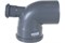 Отвод для внутренней канализации, 110мм, 90 градусов, с верхним патрубком, полипропиленовый, серый 18362