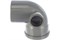 Отвод для внутренней канализации, 110мм, 90 градусов, с левым патрубком, полипропиленовый, серый 17750
