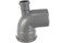 Отвод для внутренней канализации, 110мм, 90 градусов, с тыльным патрубком, полипропиленовый, серый 19087