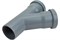 Тройник для внутренней канализации,  50х50мм, 45 градусов, полипропиленовый, серый 1323
