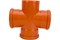 Крестовина одноплоскостная  для наружной канализации, 110/110/110, 87 градусов, полипропиленовая, оранжевая 48858