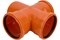 Крестовина одноплоскостная  для наружной канализации, 110/110/110, 87 градусов, полипропиленовая, оранжевая 48858